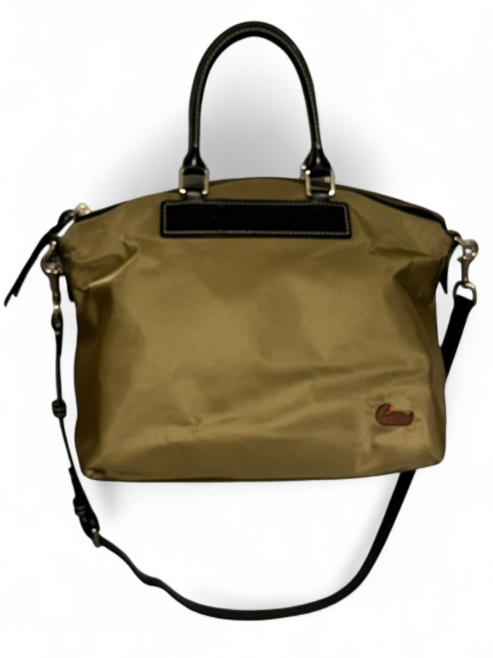 NEW DOONEY & BOURKE Florentine Vachetta Leather & Nylon Satchel Bag Olive Khaki